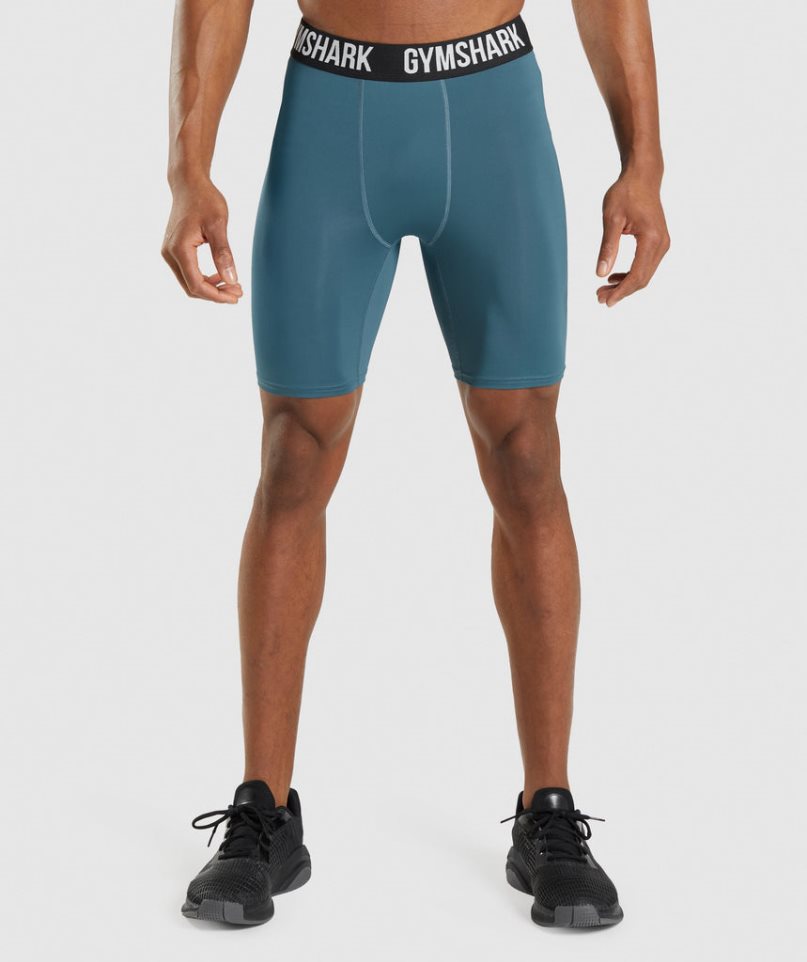 Men\'s Gymshark Element Baselayer Shorts Turquoise | NZ 1FMGWP